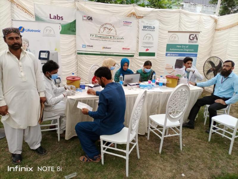 World Hepatitis day free medical camp at Chiniot Hospital. 2023